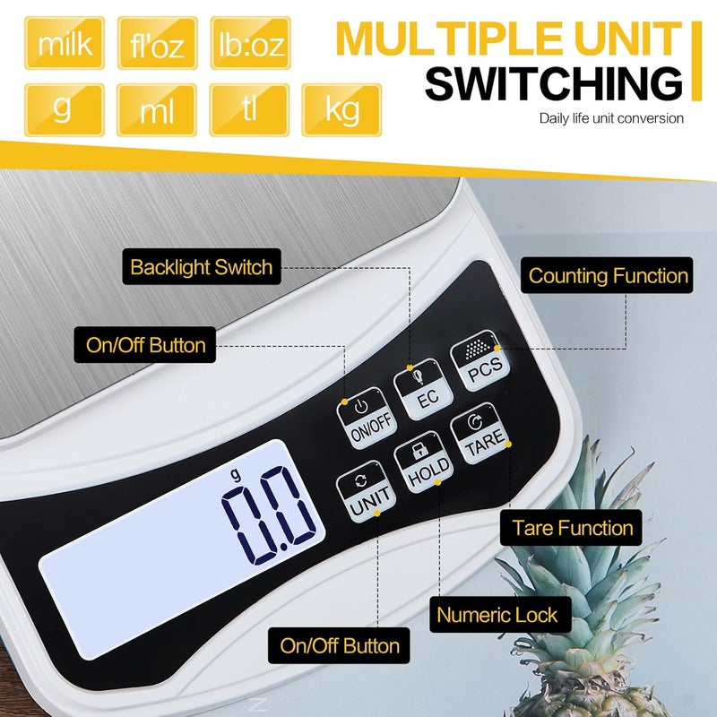 PAKRYS Digital Lab Scale 5000g x 0.1g LCD Display Analytical Balance Jewelry Scale with Charging Precision Electronic Scale Scientific Scale 0.1g Accuracy for Laboratory Kitchen Measurement - Image 3